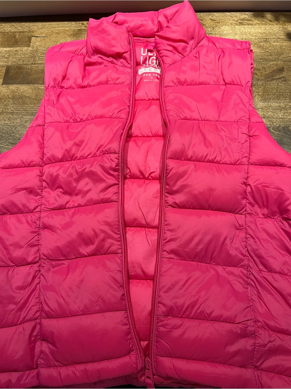 Love Tree Hot Pink Quilted Puffer Vest
